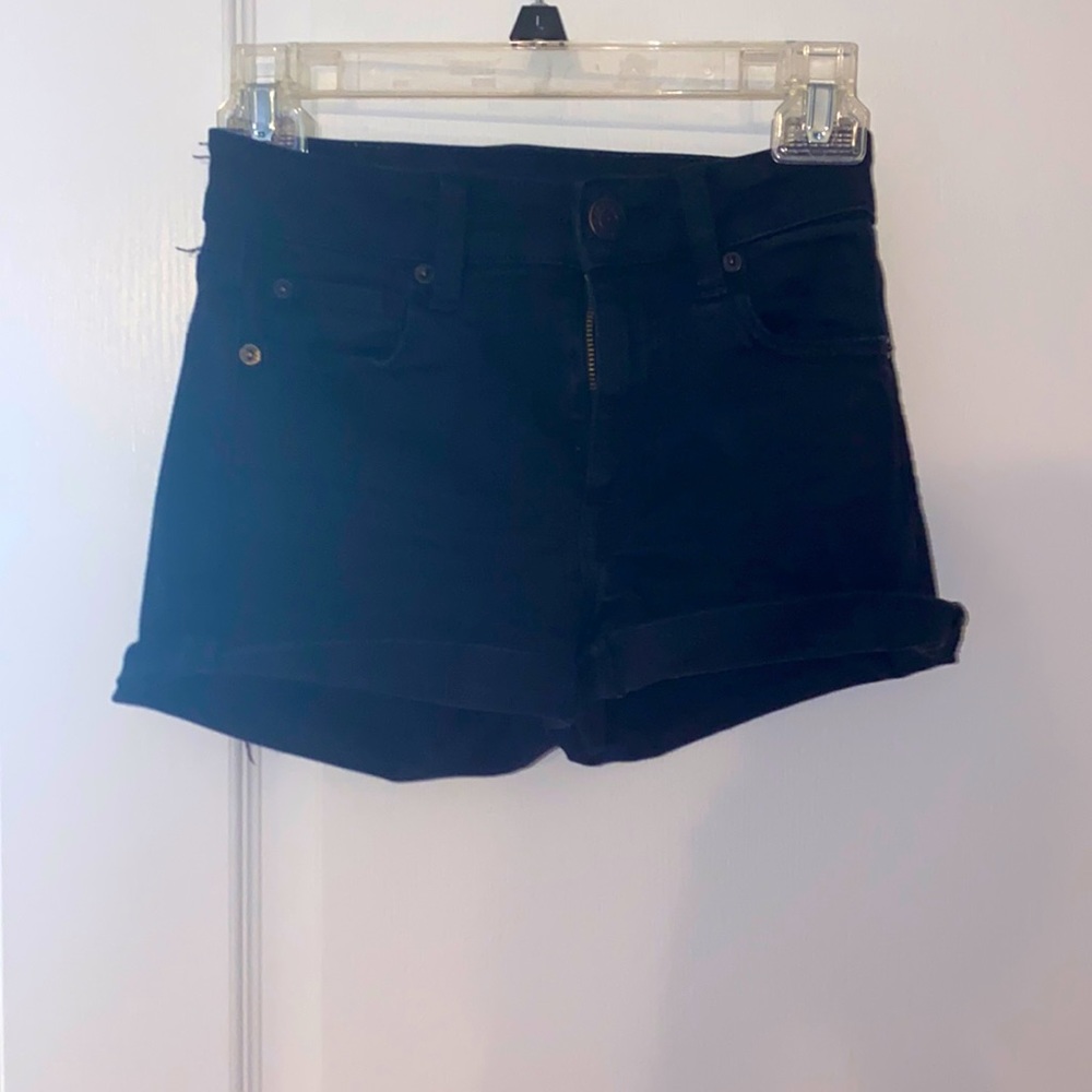 black jean shorts no rips